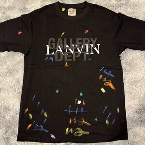 Gallery Dept x Lanvin Paint Splatter Black Tee Mens Sizes Small Medium or Large